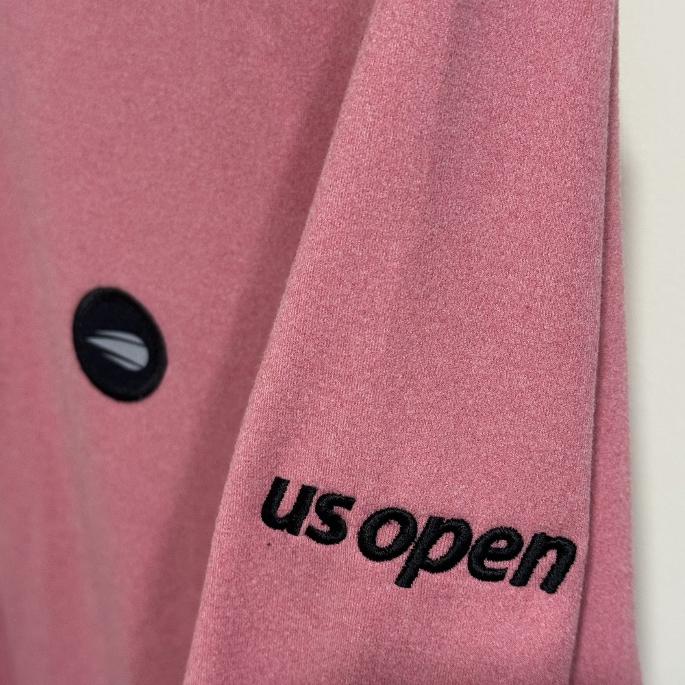 Official US Open Tennis Pink 1/4 Quarter Zip Pullover Long Sleeve Men's Large - Picture 3 of 10